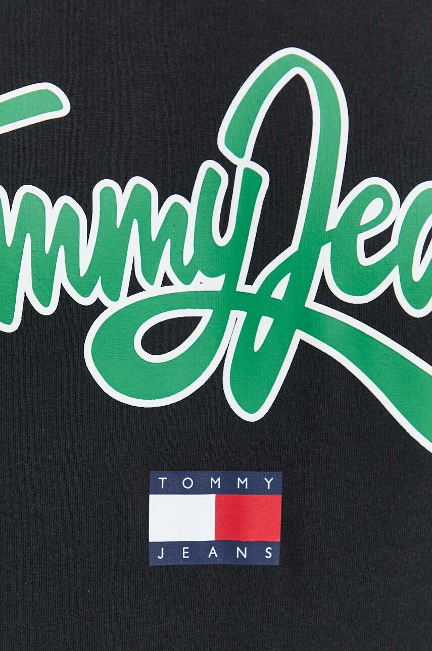 Tommy Jeans Памучна тениска в черно с принт - Pepit.bg