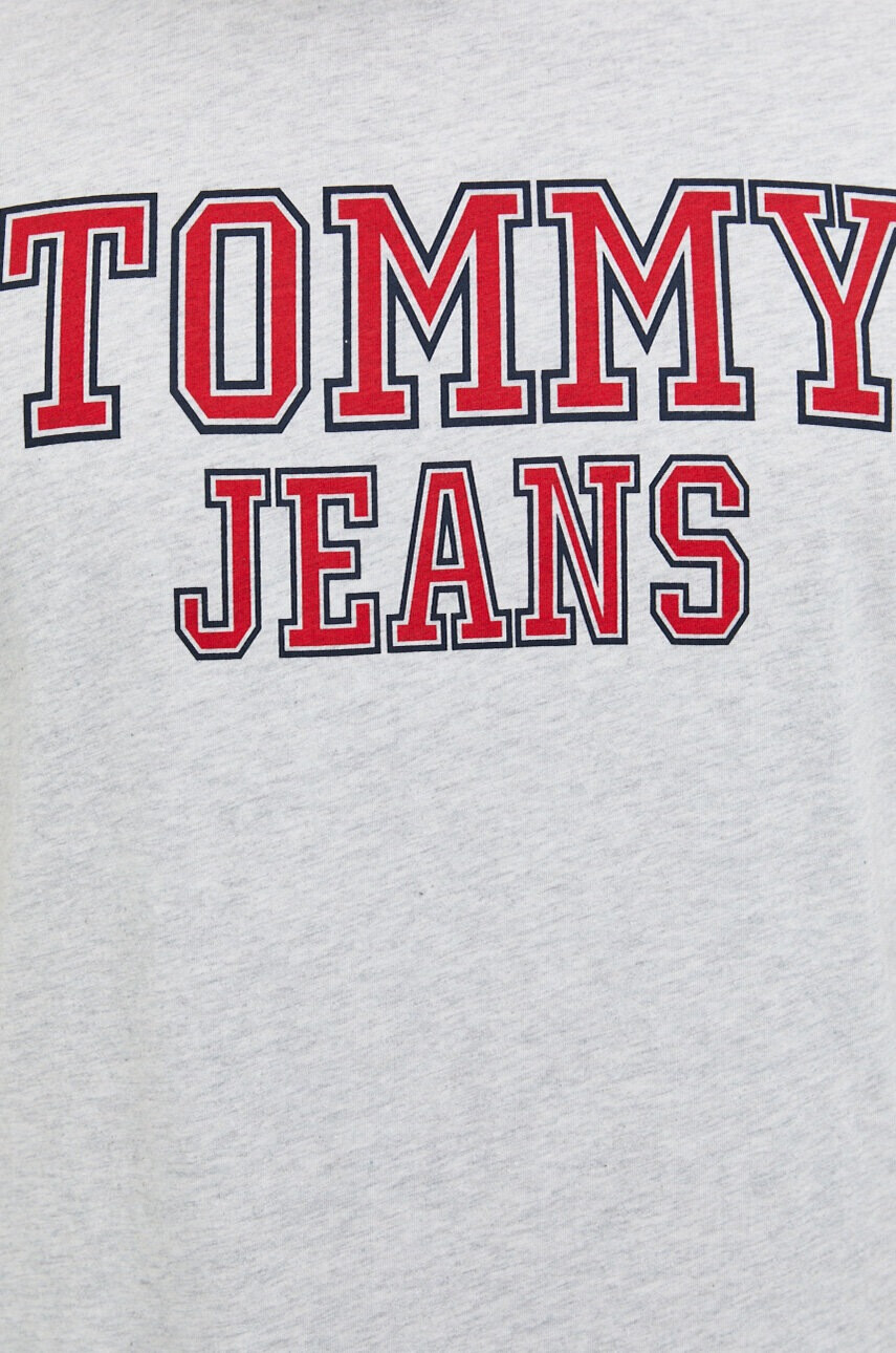 Tommy Jeans Памучна тениска в сиво с принт - Pepit.bg