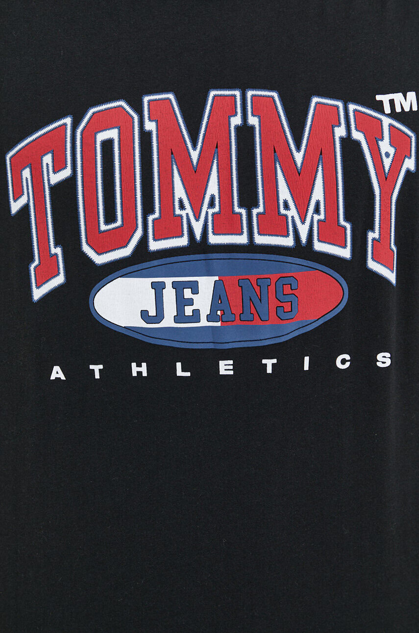 Tommy Jeans Памучна тениска в черно с принт - Pepit.bg