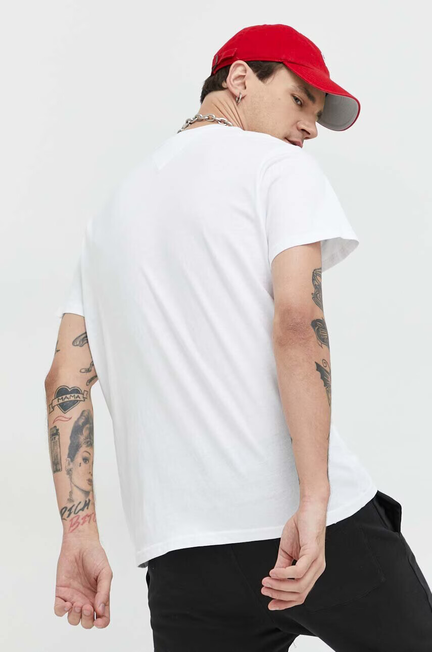 Tommy Jeans Памучна тениска в бяло с принт - Pepit.bg