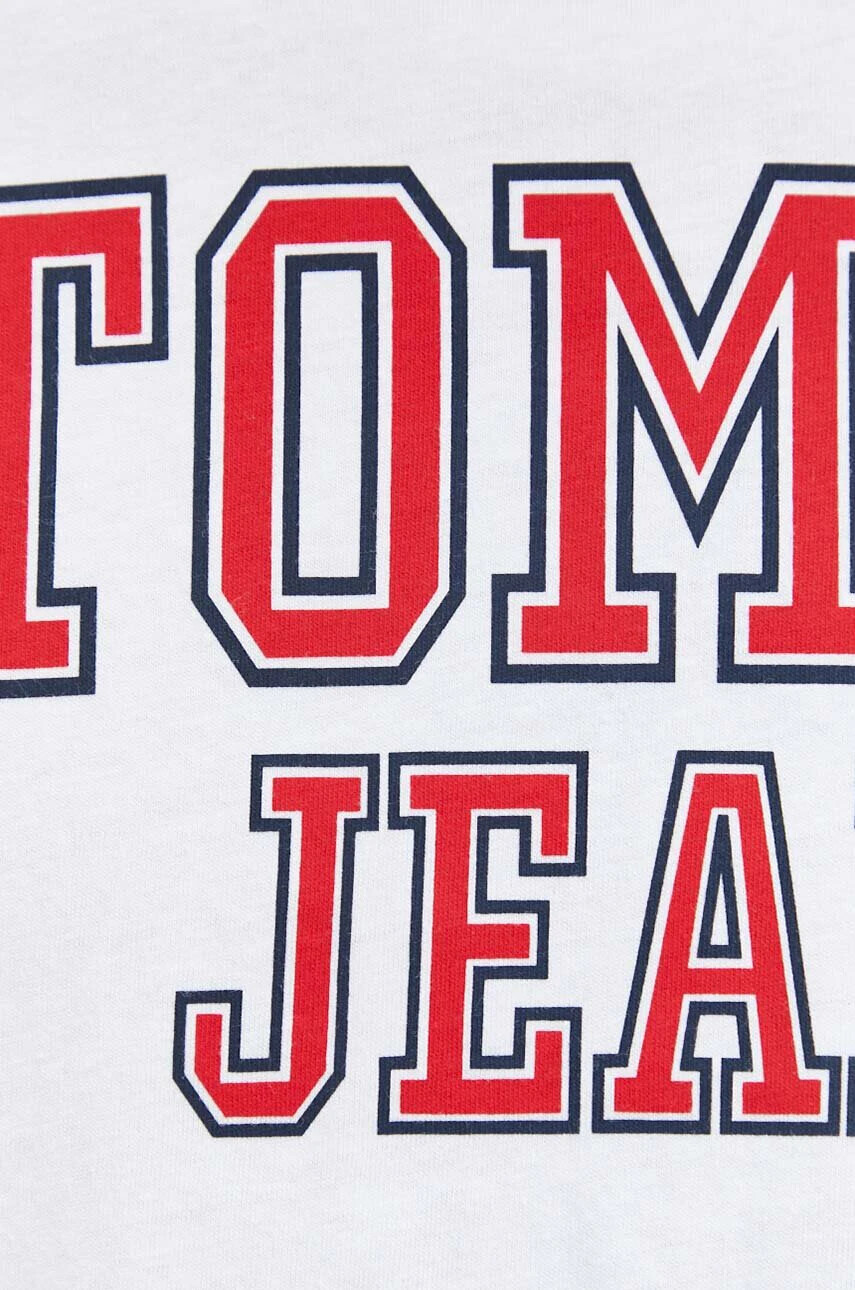 Tommy Jeans Памучна тениска в бяло с принт - Pepit.bg