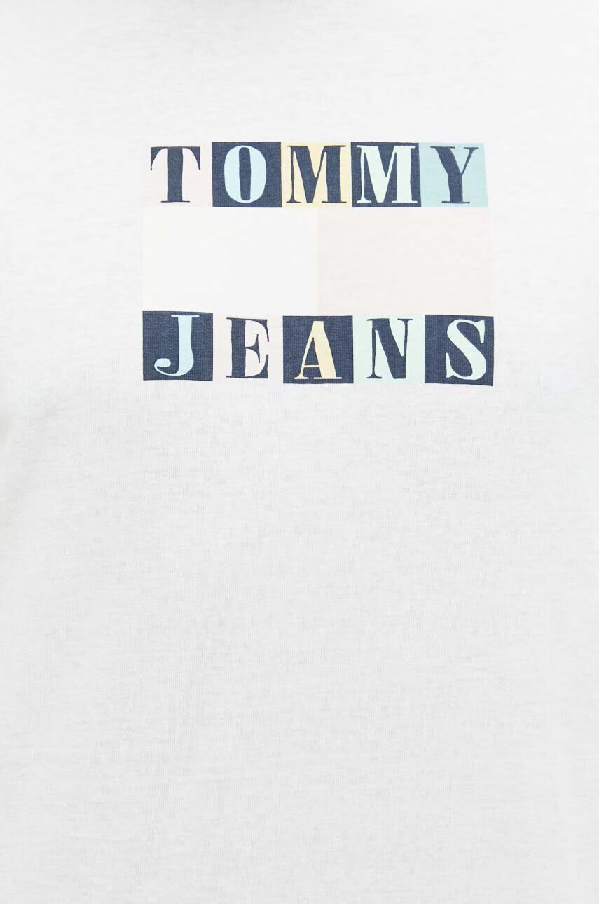 Tommy Jeans Памучна тениска в бяло с десен - Pepit.bg