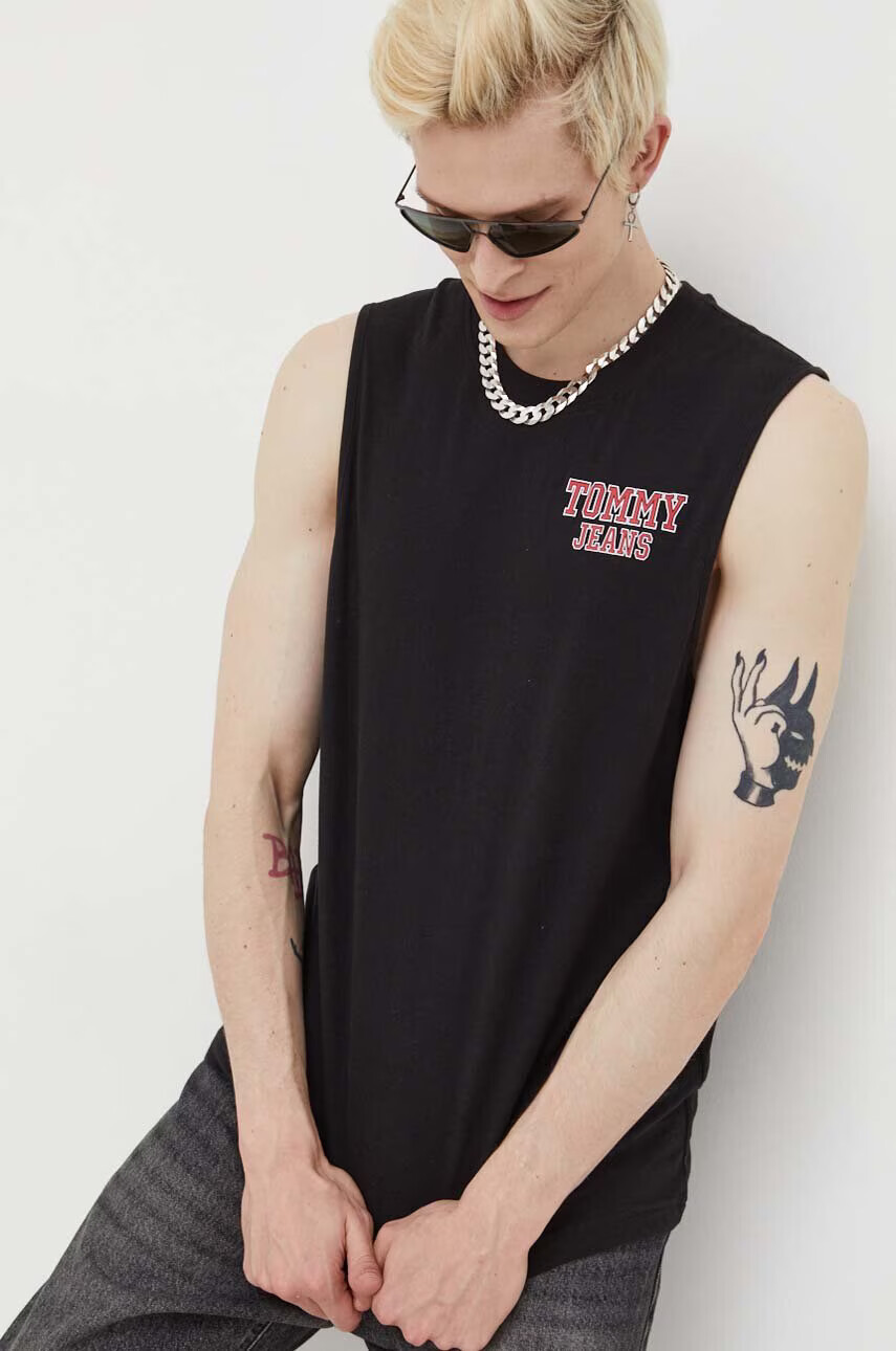 Tommy Jeans Памучна тениска в черно - Pepit.bg