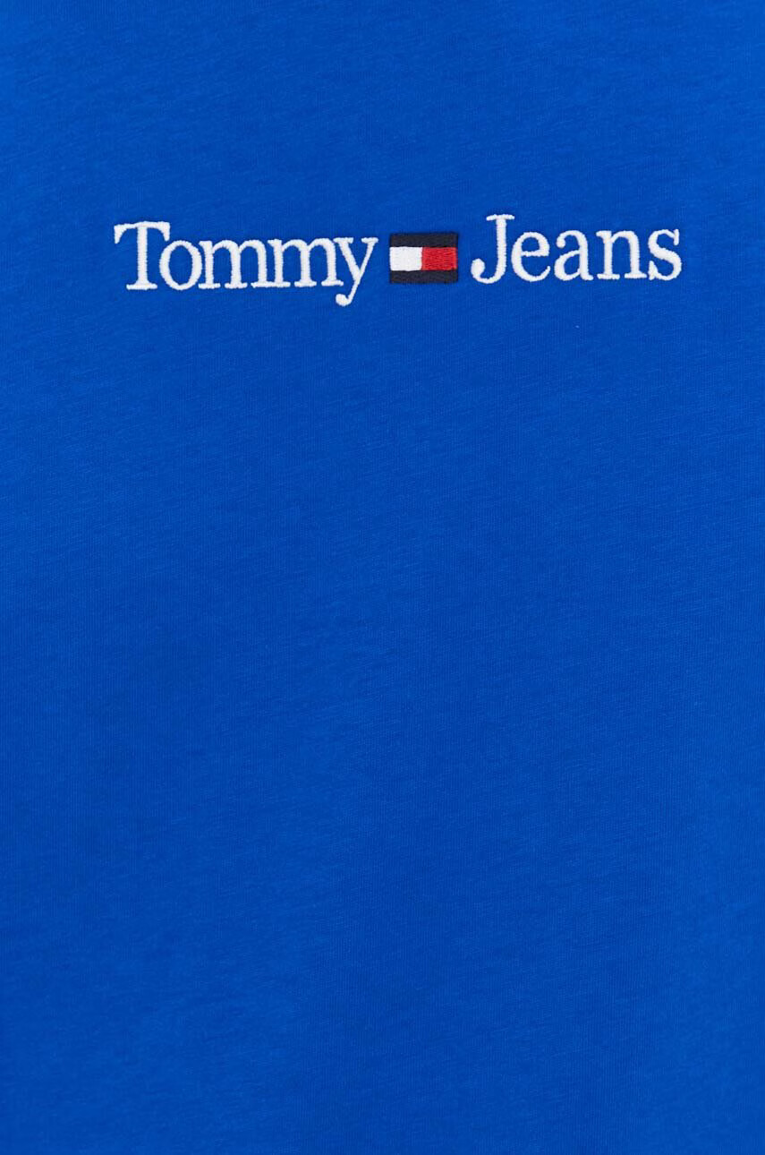 Tommy Jeans Памучна тениска в синьо с апликация - Pepit.bg