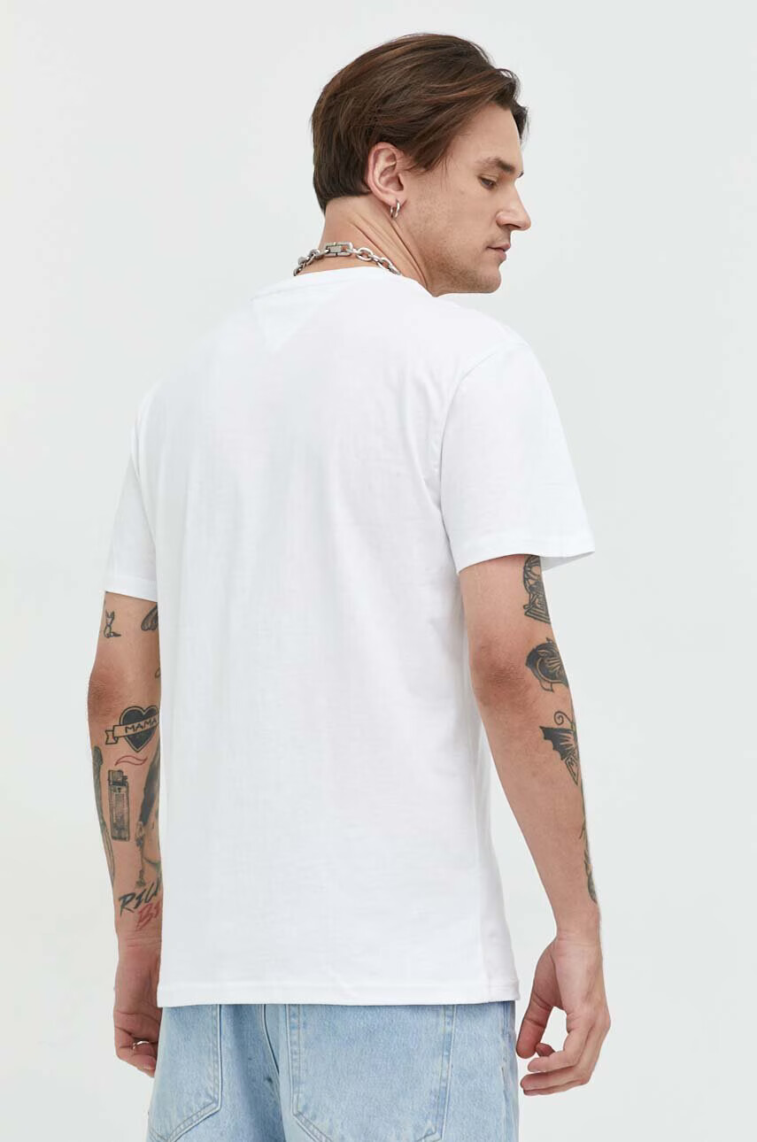 Tommy Jeans Памучна тениска в бяло с апликация - Pepit.bg