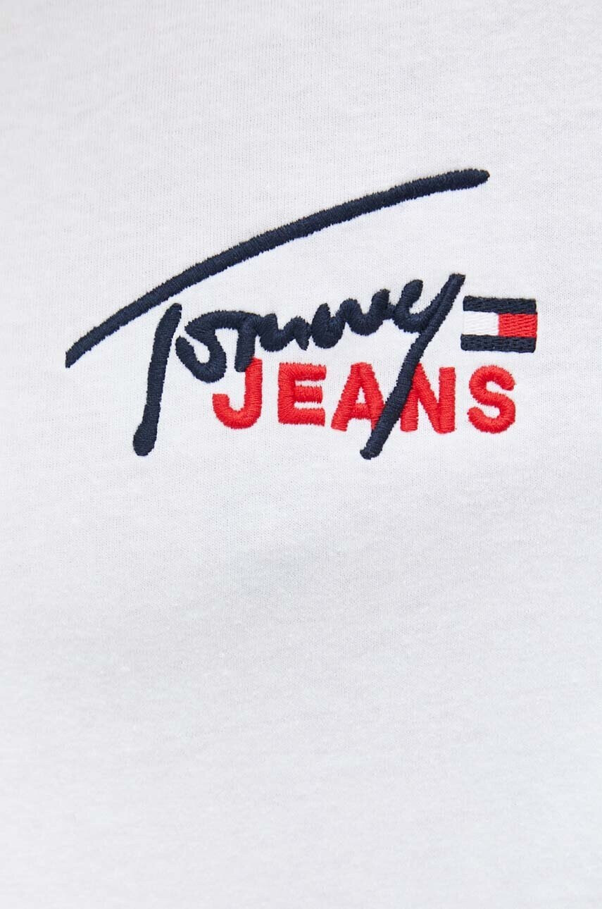 Tommy Jeans Памучна тениска в бяло с апликация - Pepit.bg