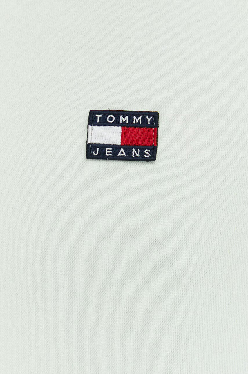 Tommy Jeans Памучна тениска в зелено с апликация - Pepit.bg