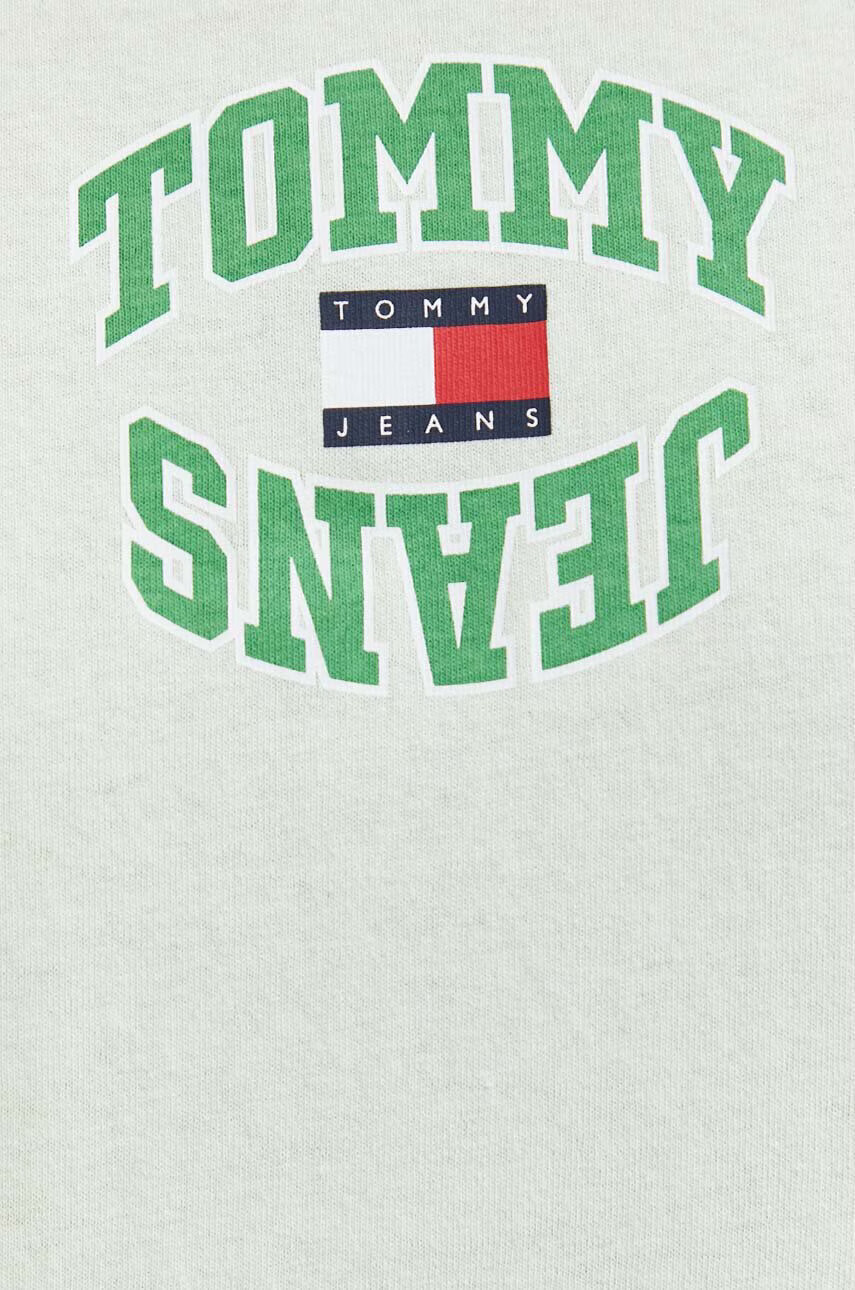Tommy Jeans Памучна тениска в зелено с принт - Pepit.bg