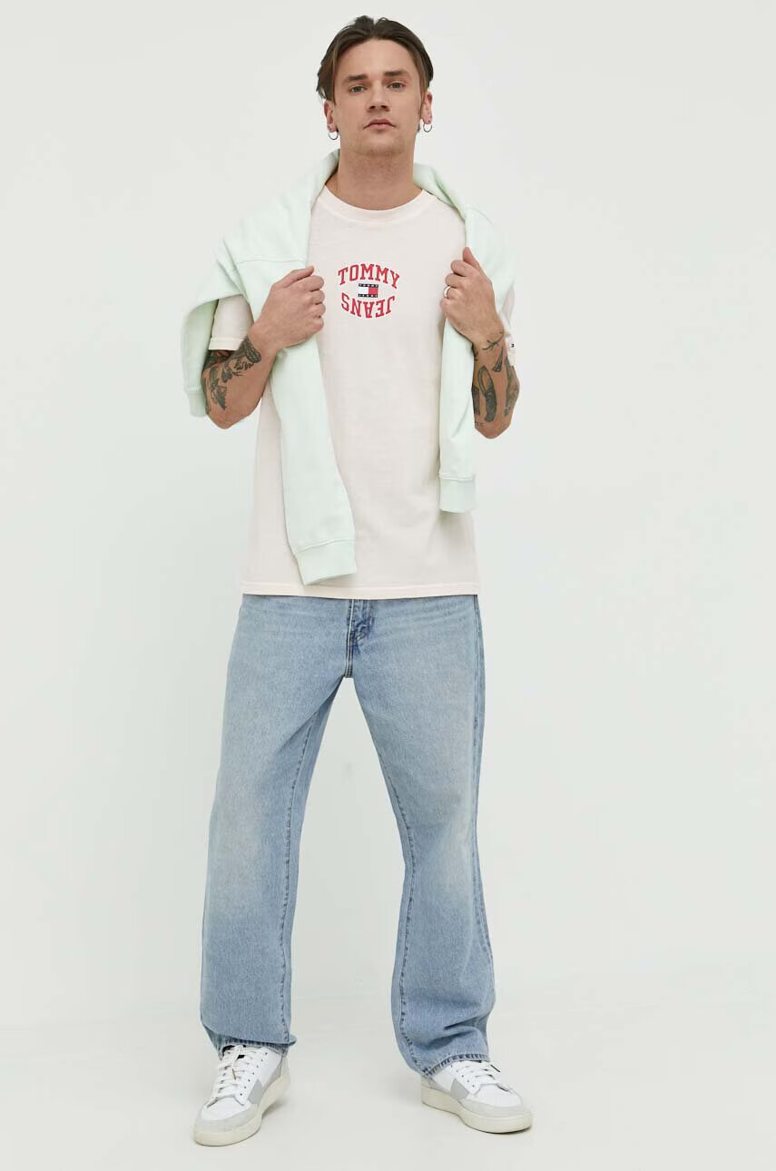 Tommy Jeans Памучна тениска в синьо - Pepit.bg
