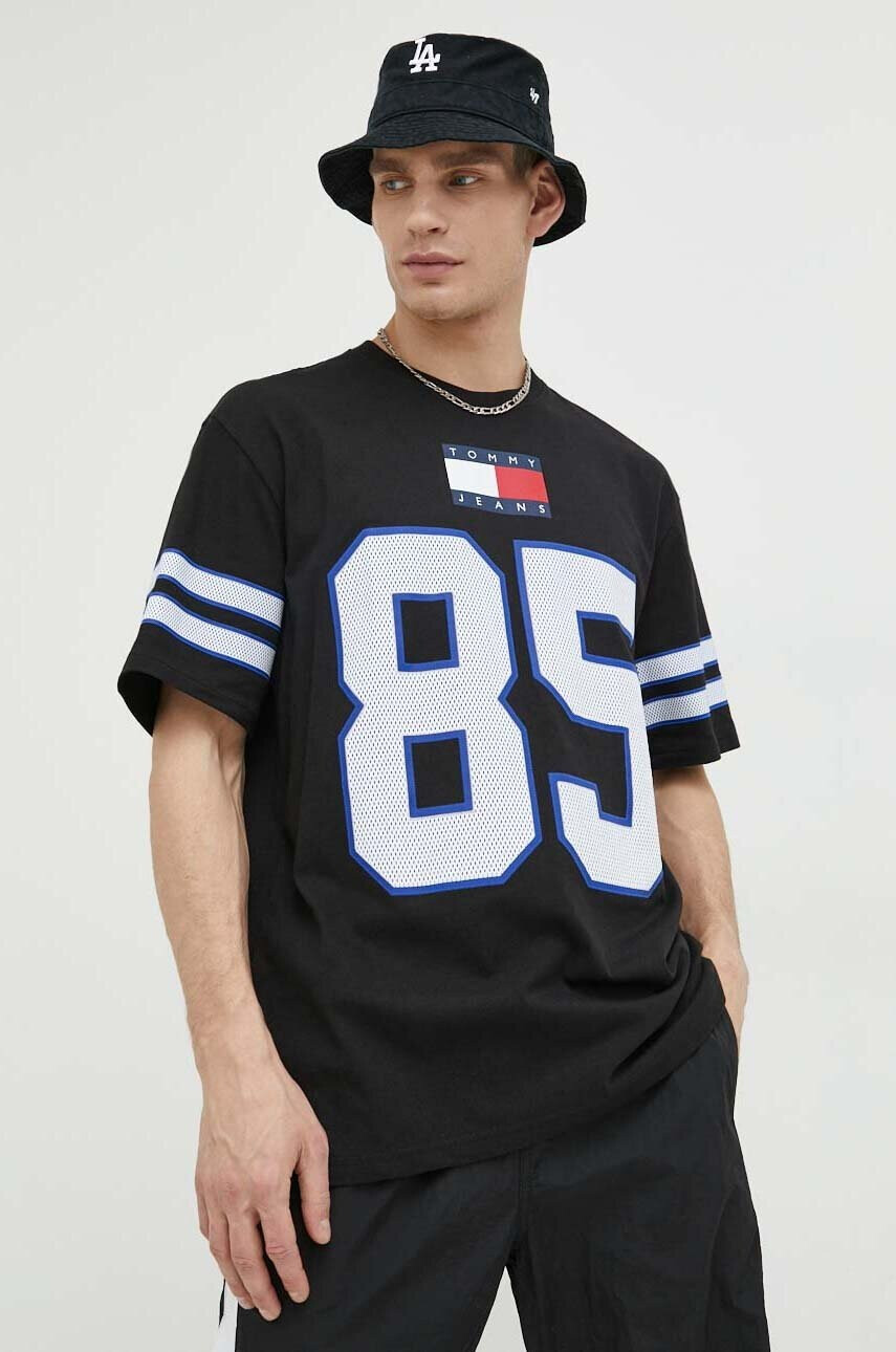 Tommy Jeans Памучна тениска в тъмносиньо - Pepit.bg