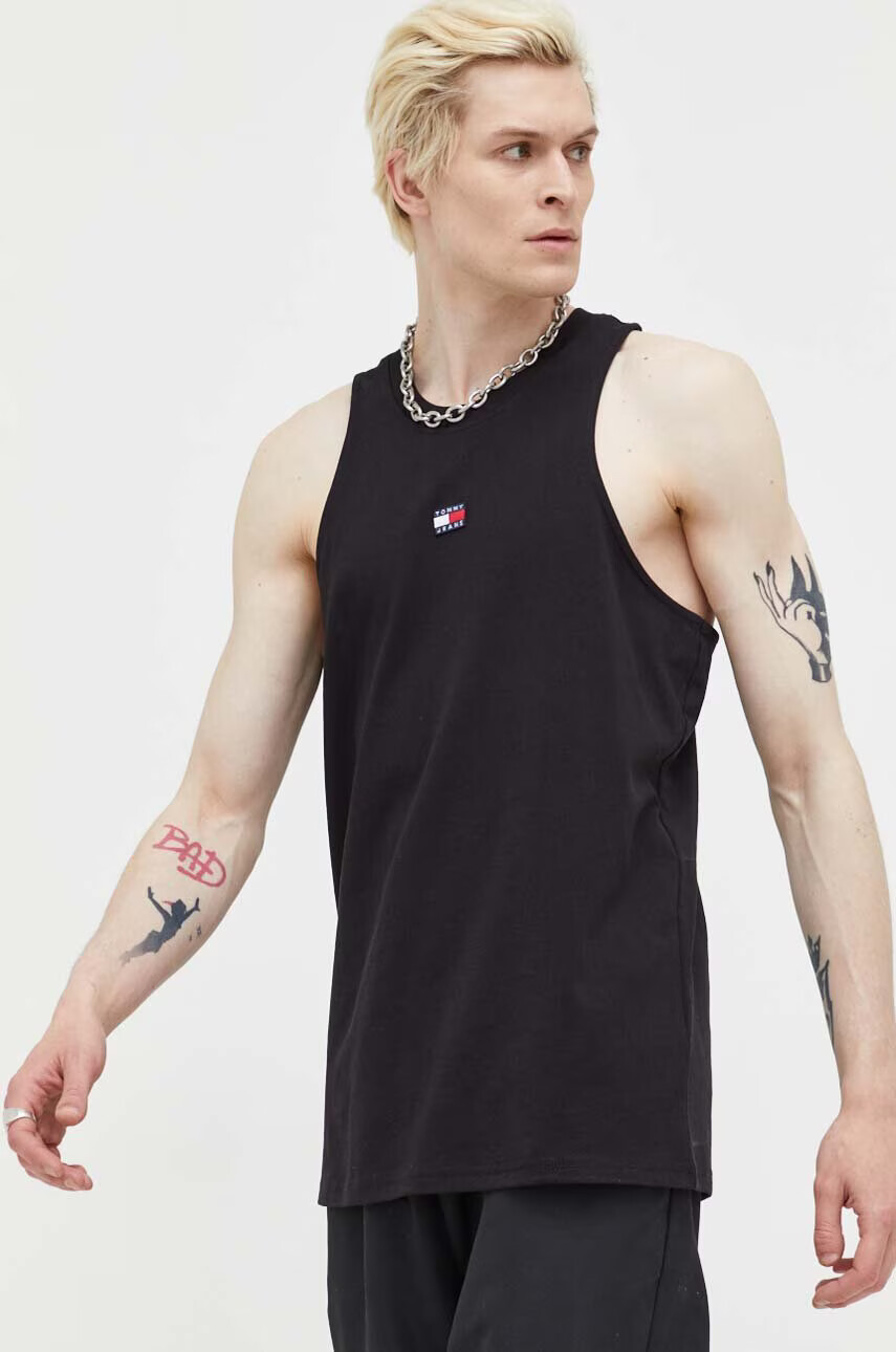 Tommy Jeans Памучна тениска в черно - Pepit.bg