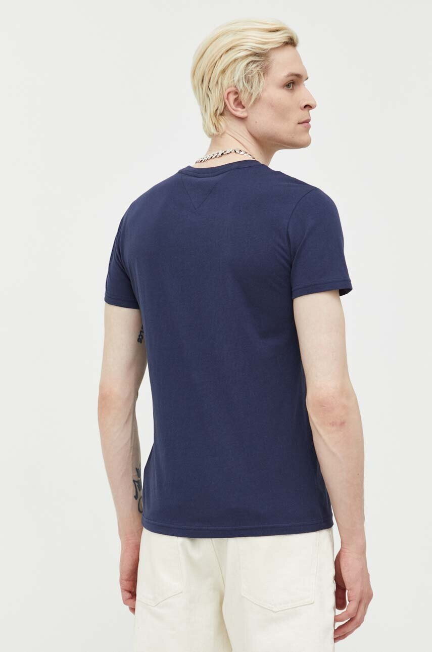 Tommy Jeans Памучна тениска в тъмносиньо с принт - Pepit.bg