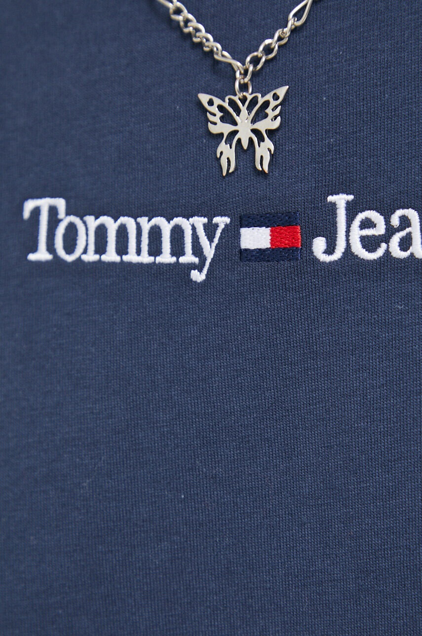 Tommy Jeans Памучна тениска в тъмносиньо - Pepit.bg