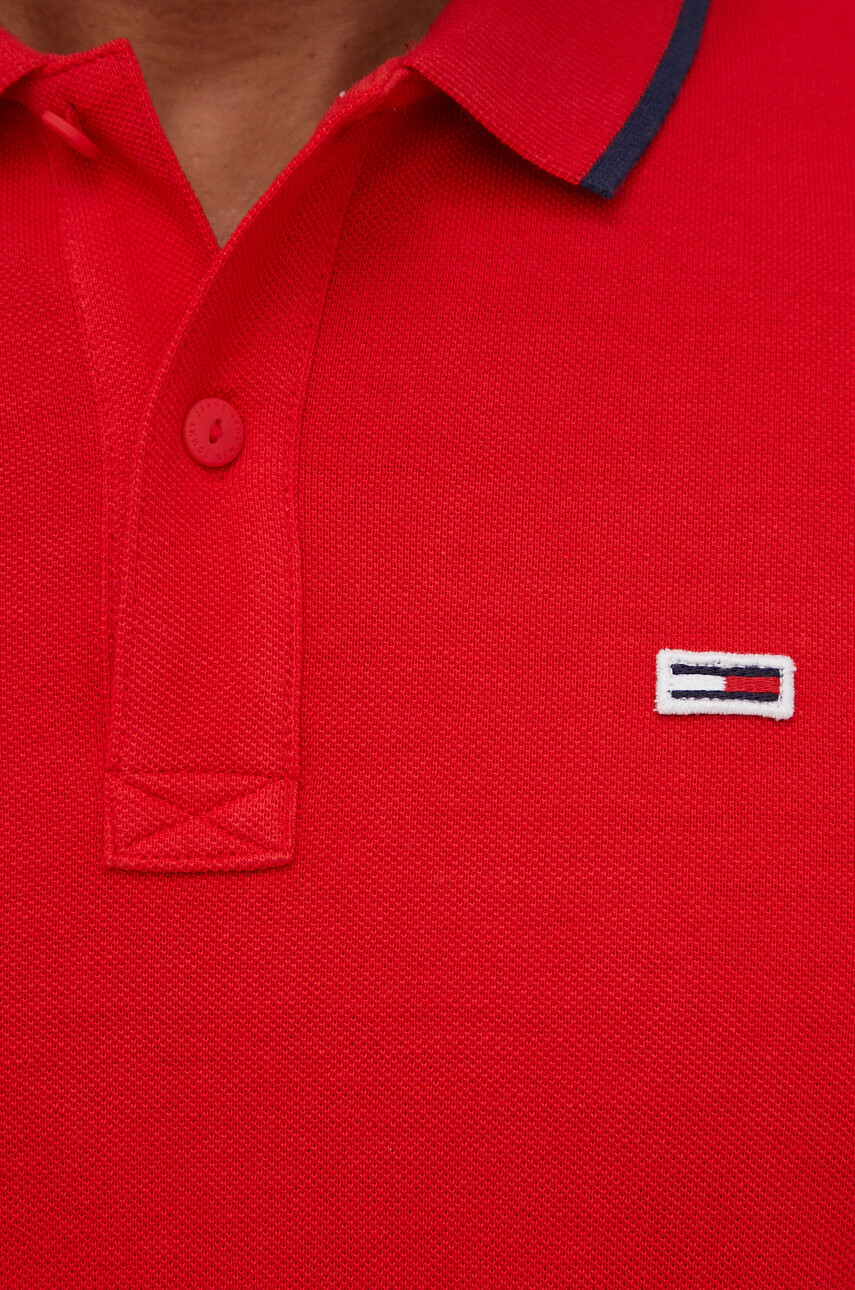 Tommy Jeans Памучна тениска с яка - Pepit.bg