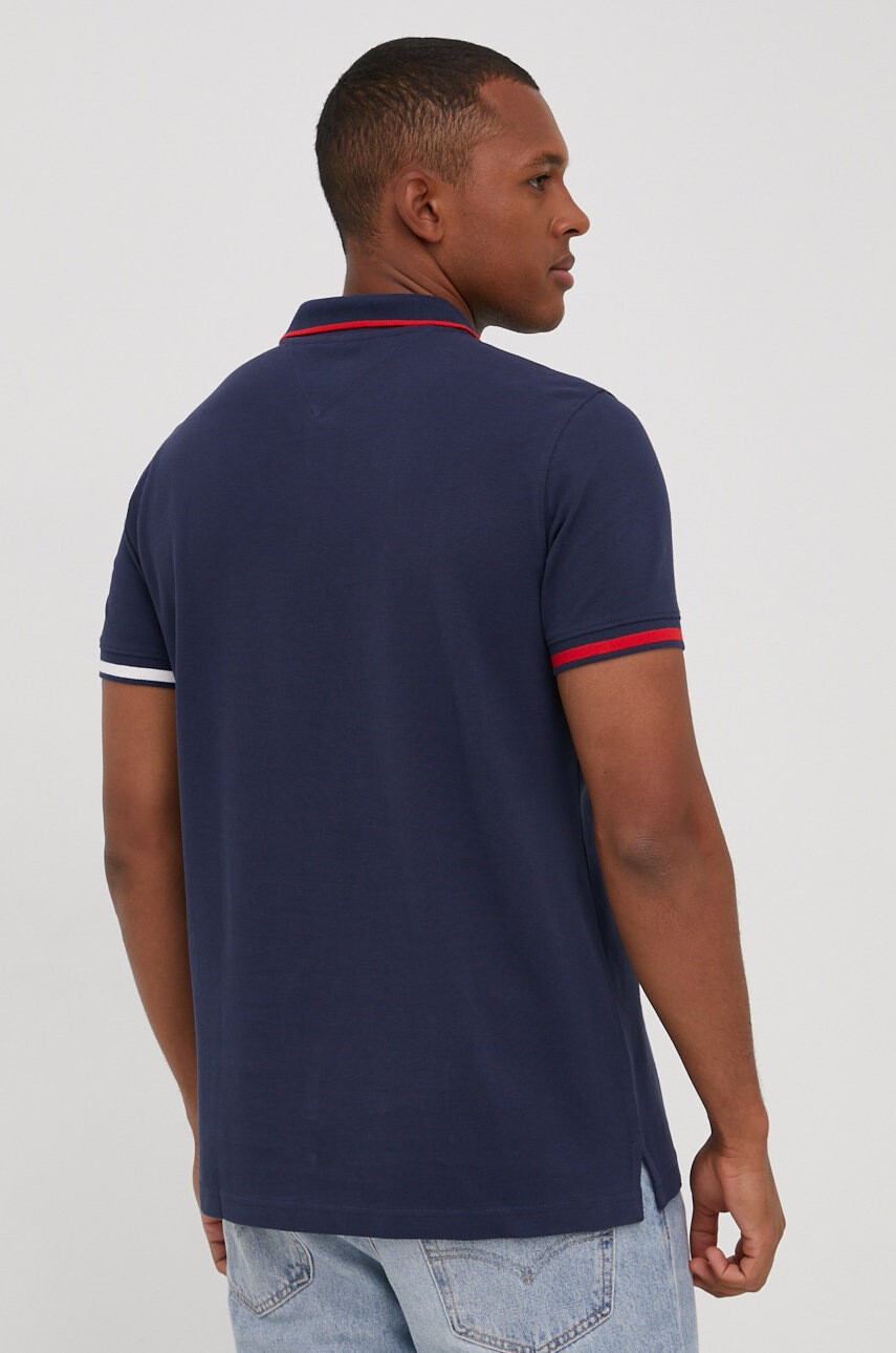 Tommy Jeans Памучна тениска с яка - Pepit.bg