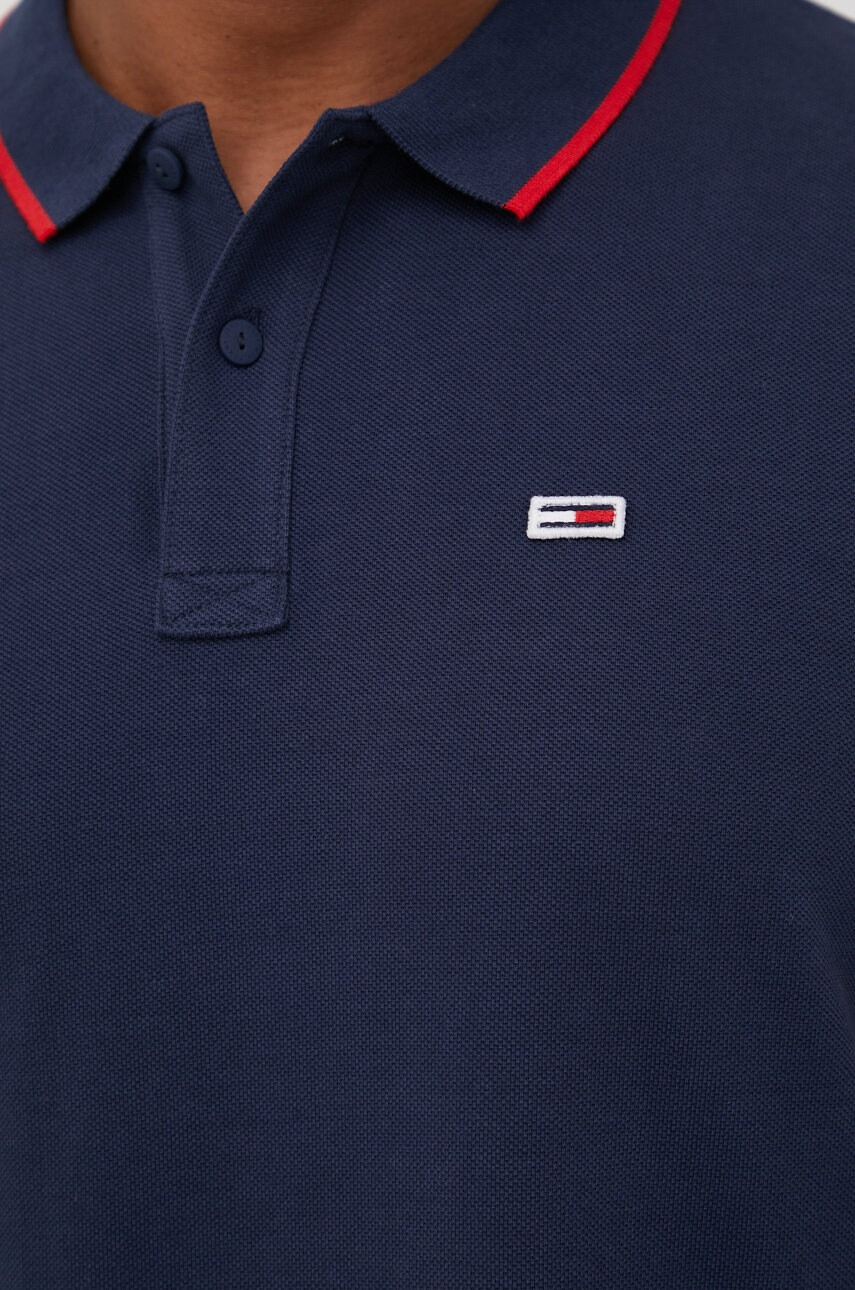 Tommy Jeans Памучна тениска с яка - Pepit.bg