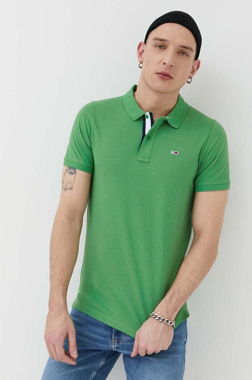Tommy Jeans Памучна тениска с яка - Pepit.bg
