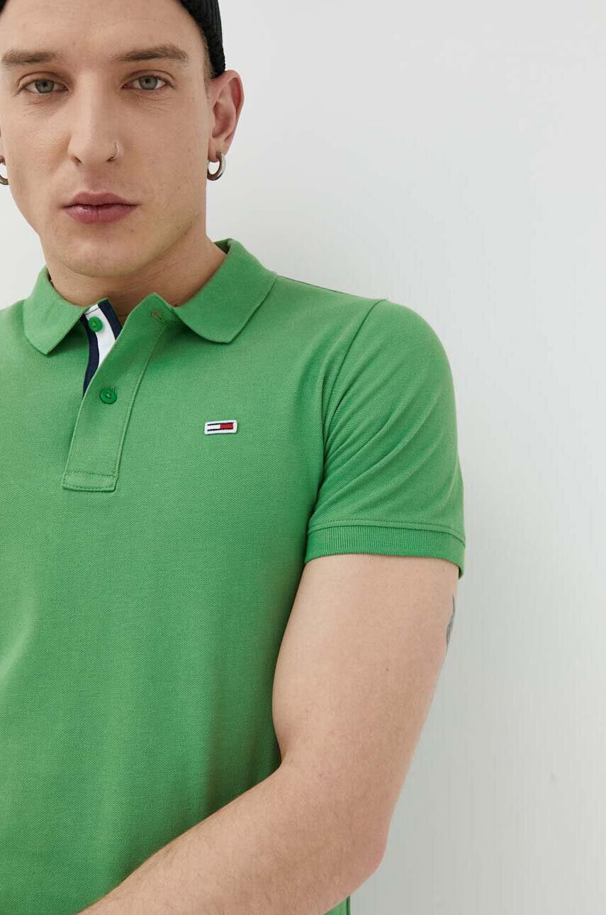 Tommy Jeans Памучна тениска с яка - Pepit.bg