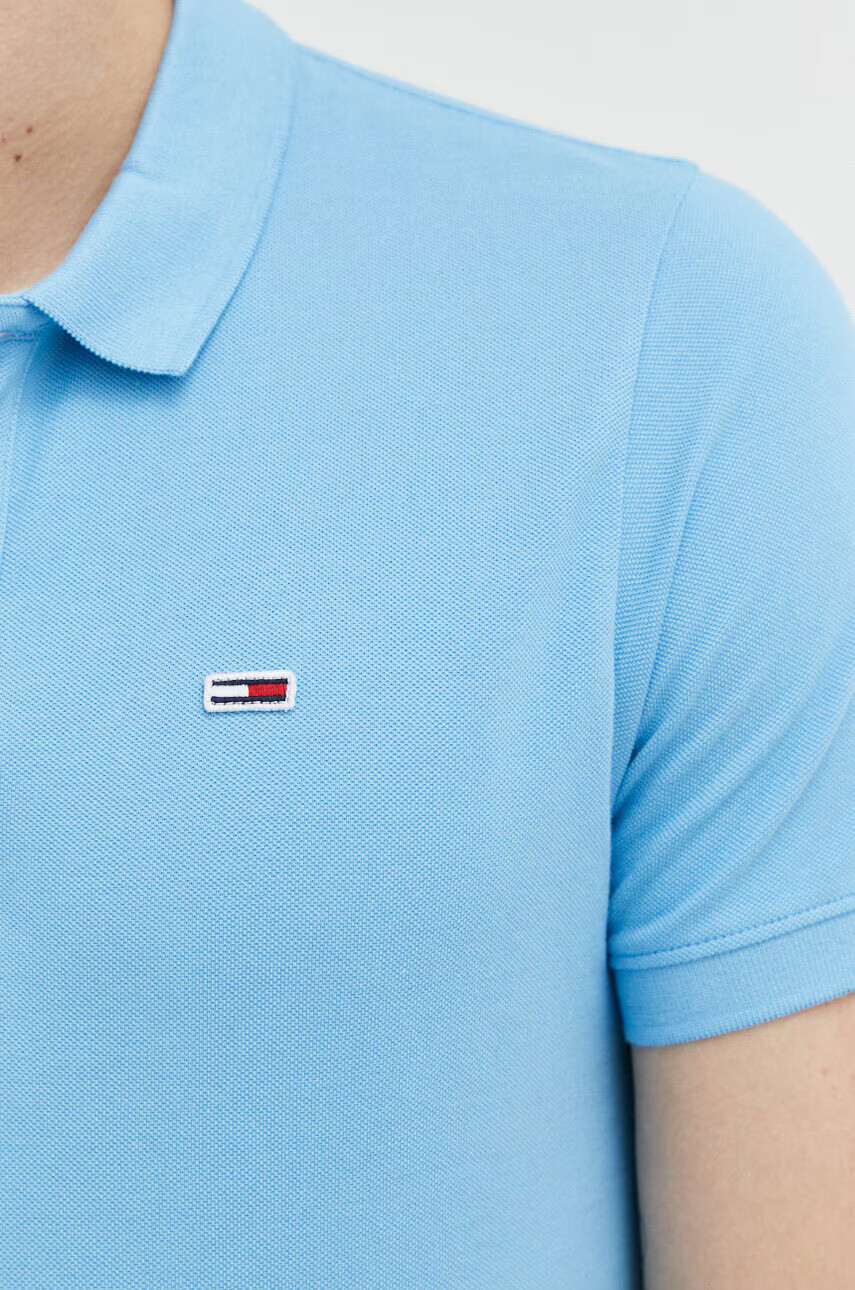 Tommy Jeans Памучна тениска с яка - Pepit.bg