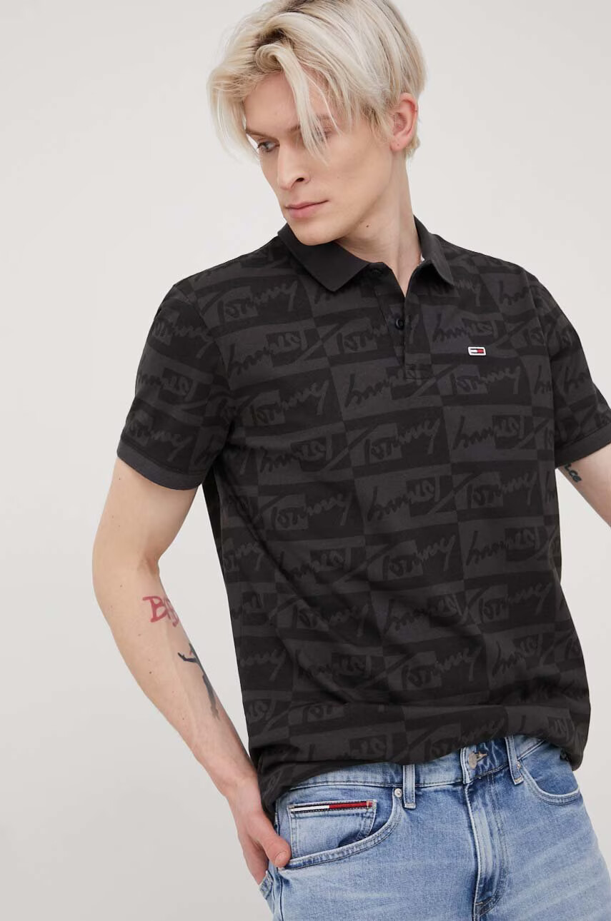Tommy Jeans Памучна тениска с яка - Pepit.bg