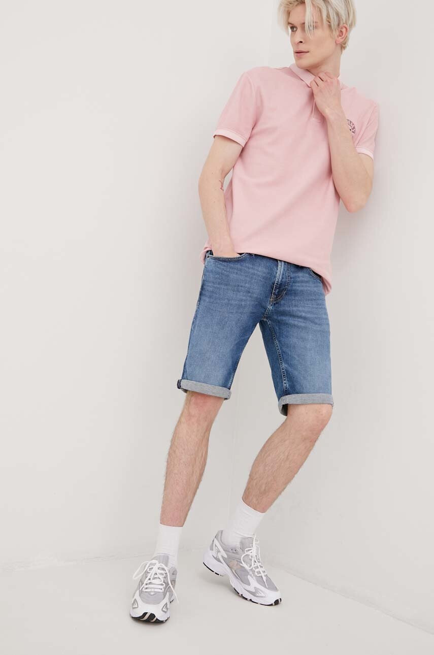 Tommy Jeans Памучна тениска с яка - Pepit.bg
