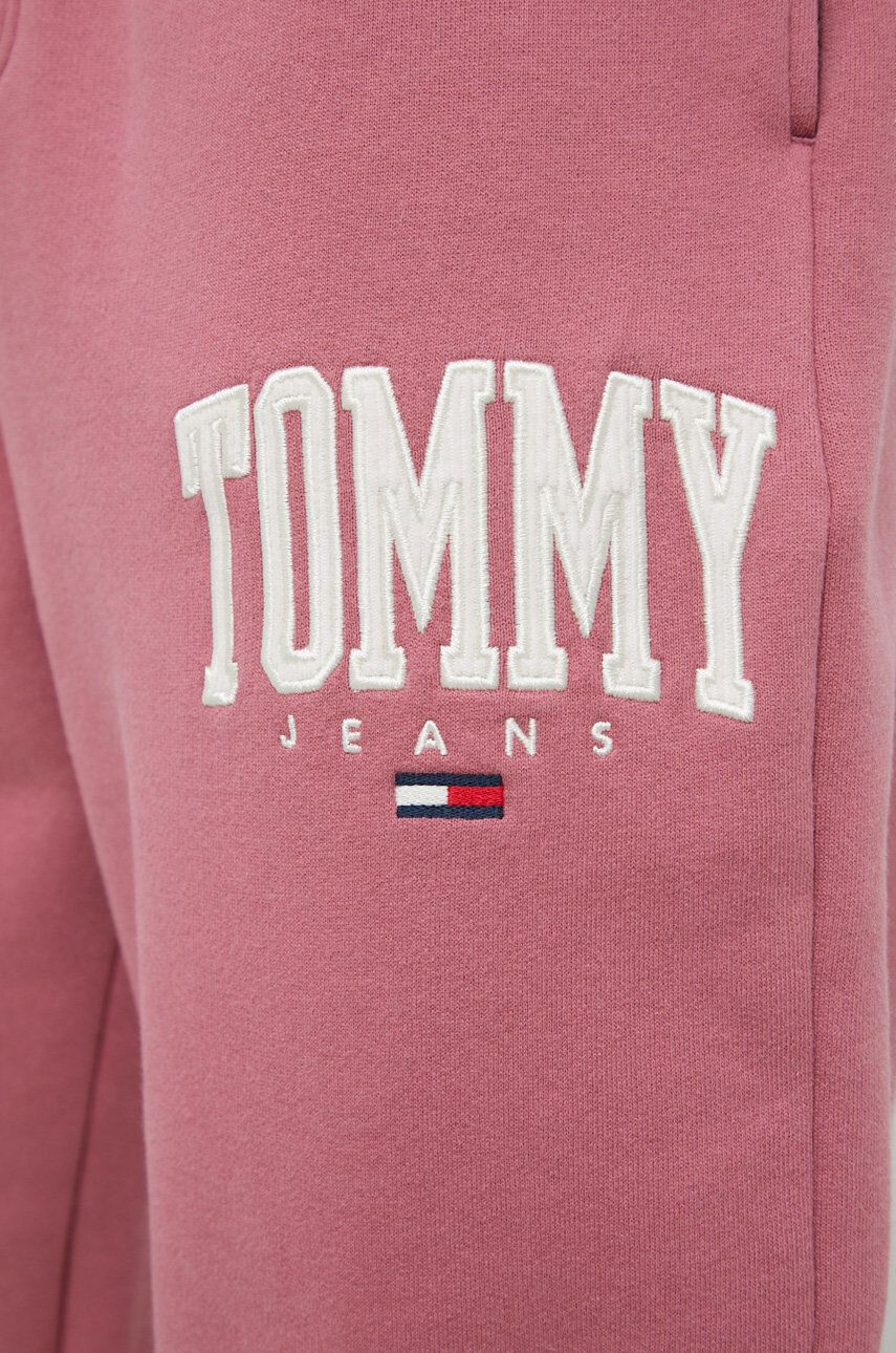 Tommy Jeans Панталон мъжки в розово с апликация - Pepit.bg