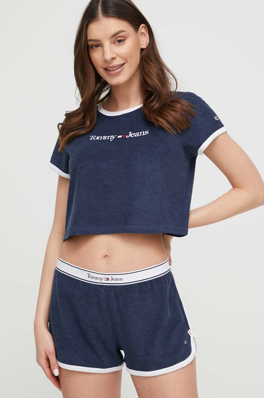 Tommy Jeans Плажна тениска в тъмносиньо - Pepit.bg