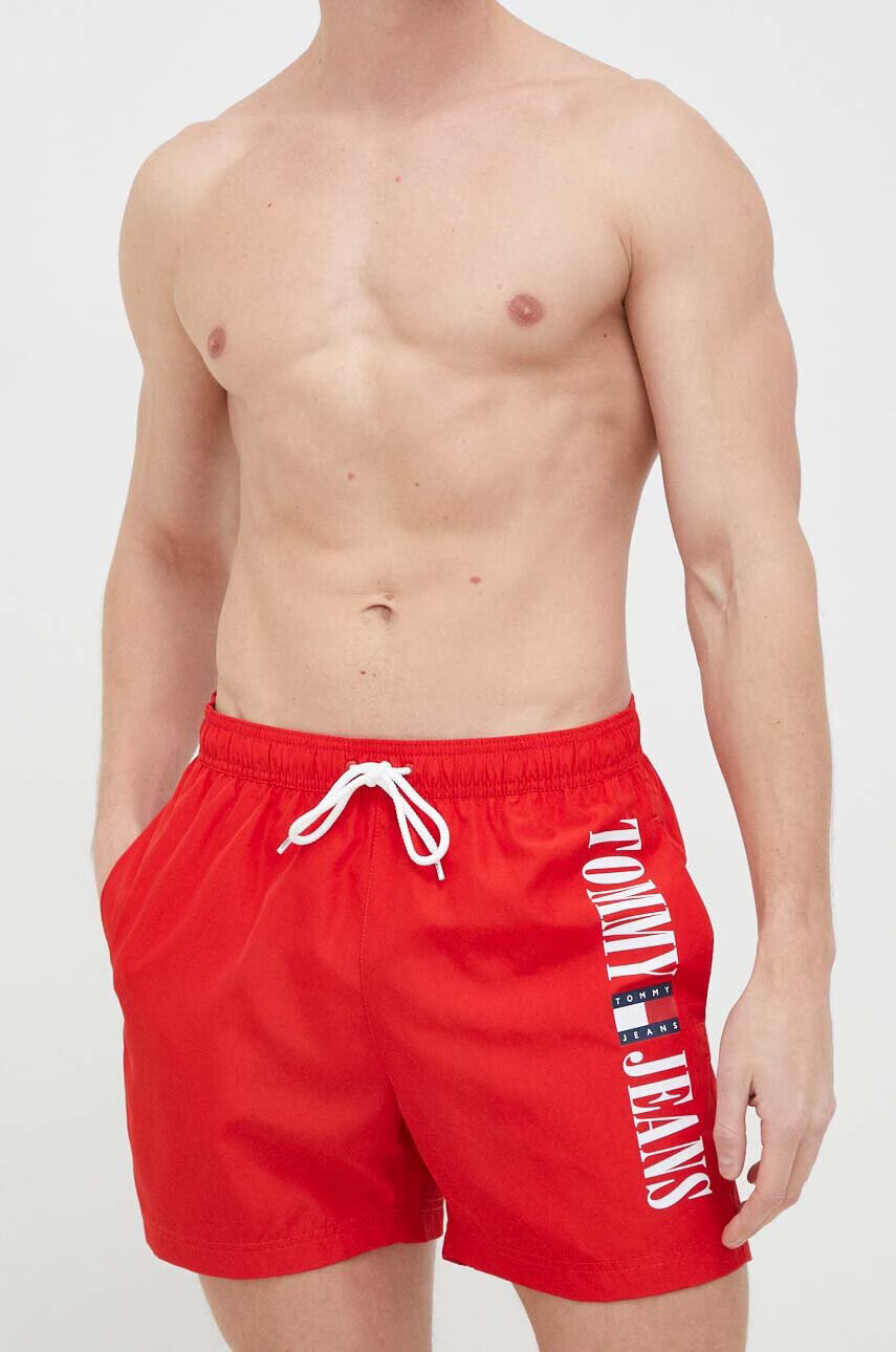 Tommy Jeans Плувни шорти в червено - Pepit.bg