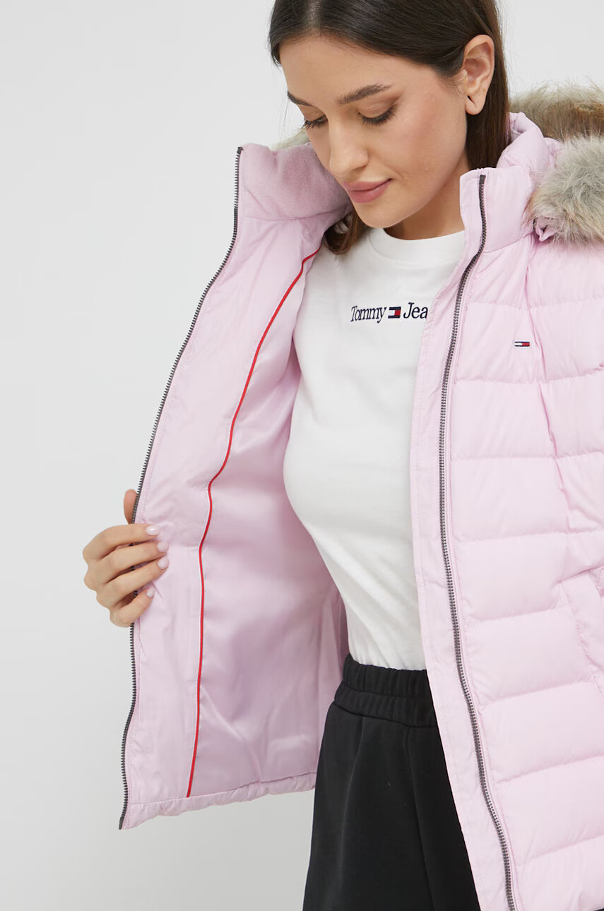 Tommy Jeans Пухено яке в лилаво със зимна изолация - Pepit.bg
