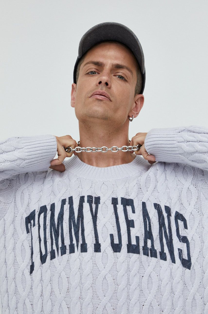 Tommy Jeans Пуловер мъжки в сиво - Pepit.bg