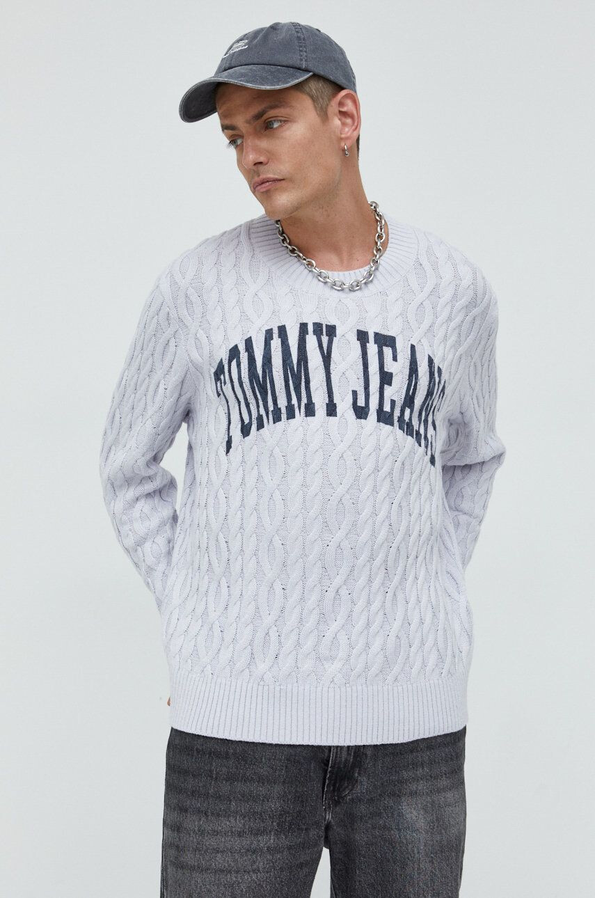 Tommy Jeans Пуловер мъжки в сиво - Pepit.bg