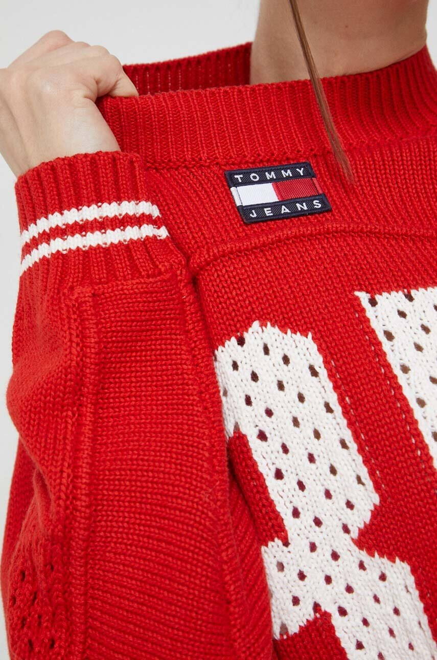 Tommy Jeans Пуловер дамски в червено - Pepit.bg