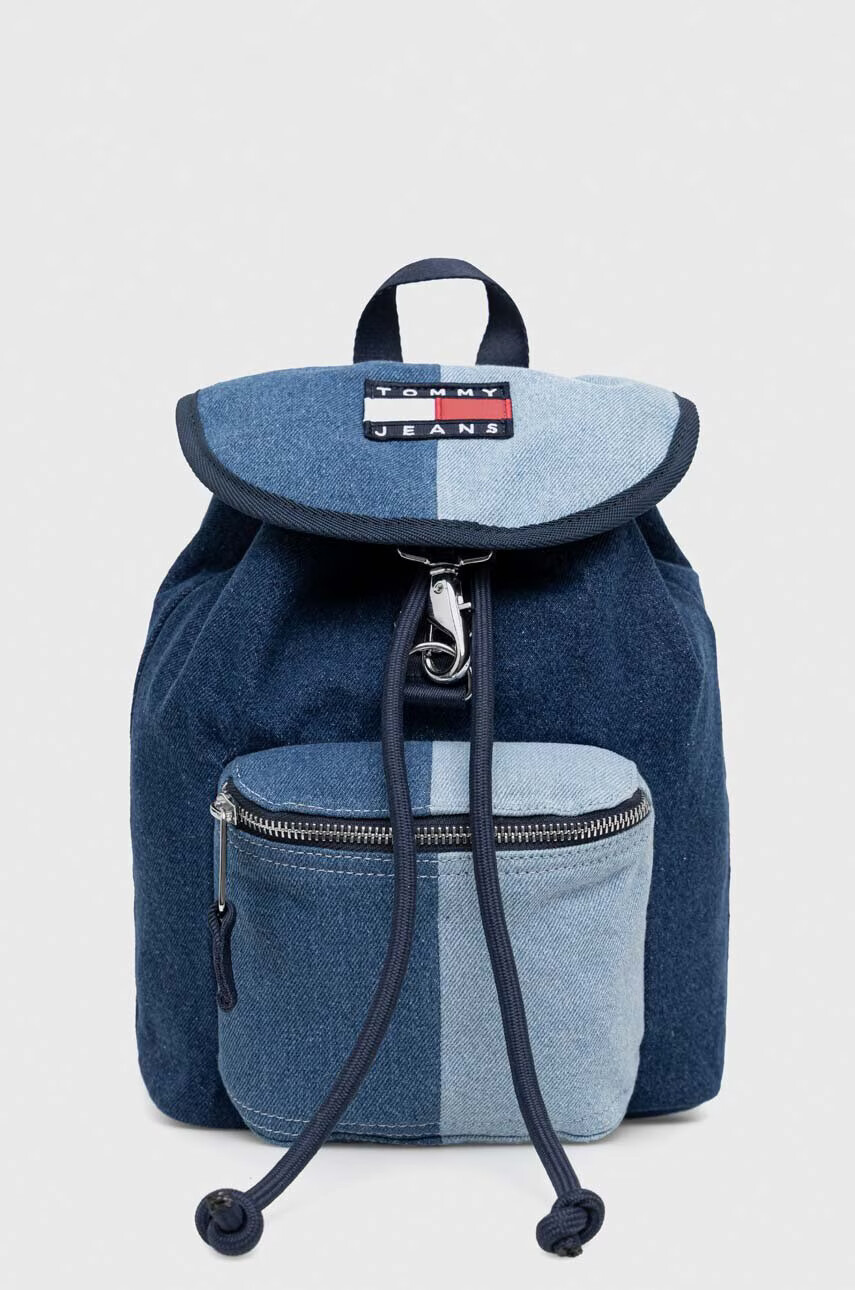 Tommy Jeans Раница в синьо малък размер с десен - Pepit.bg