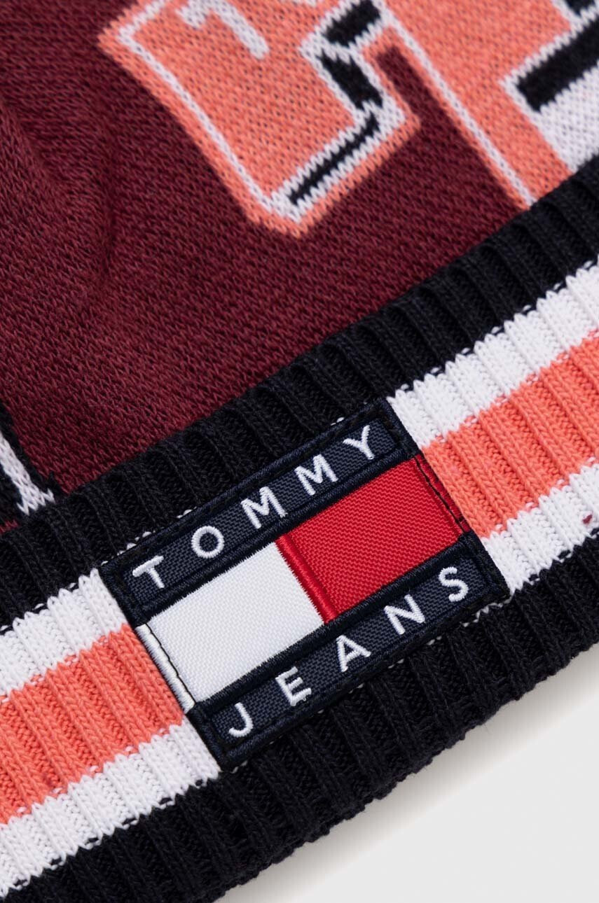 Tommy Jeans Шапка в бордо с фина плетка - Pepit.bg