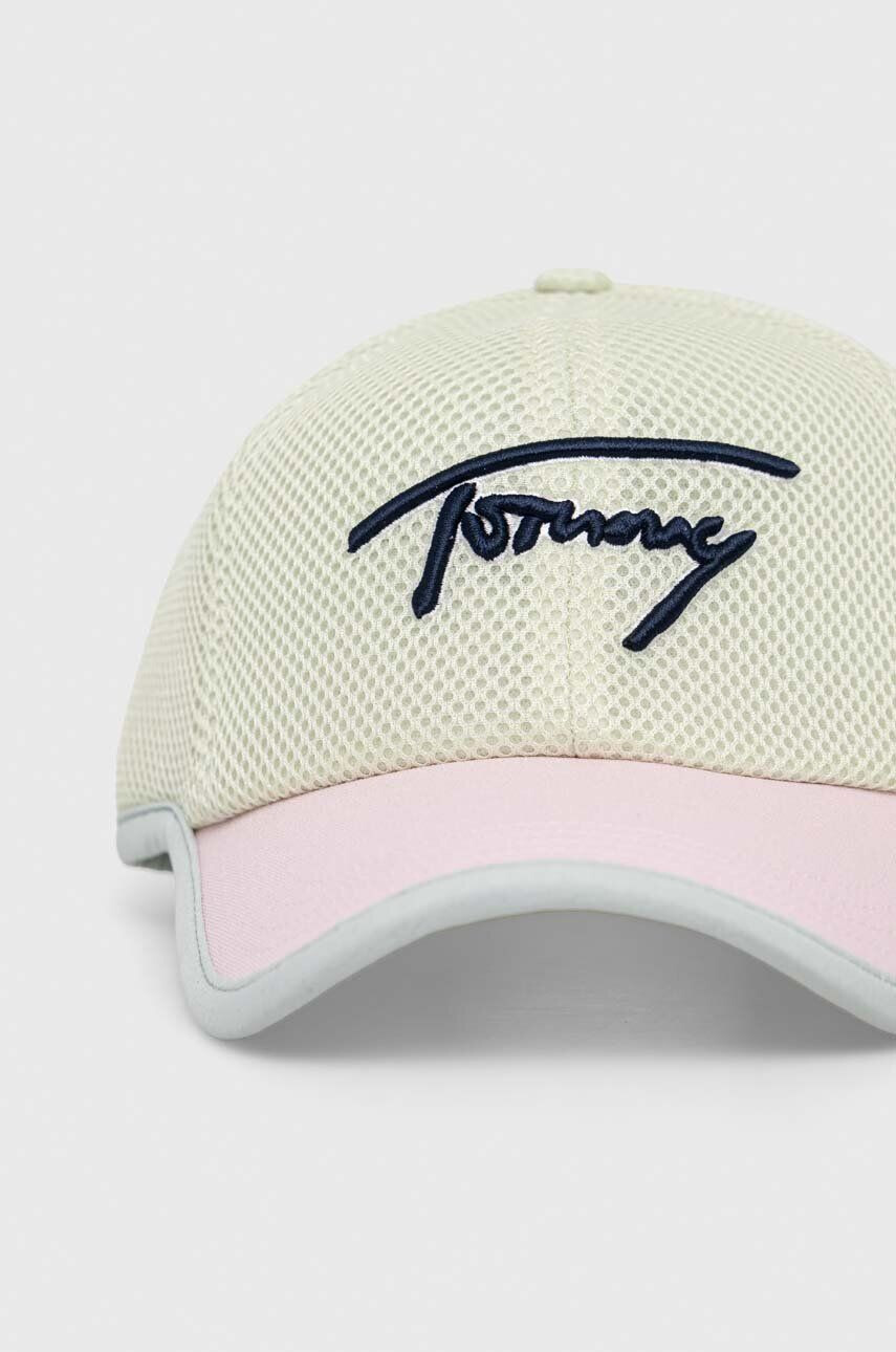 Tommy Jeans Шапка с козирка в зелено с апликация - Pepit.bg