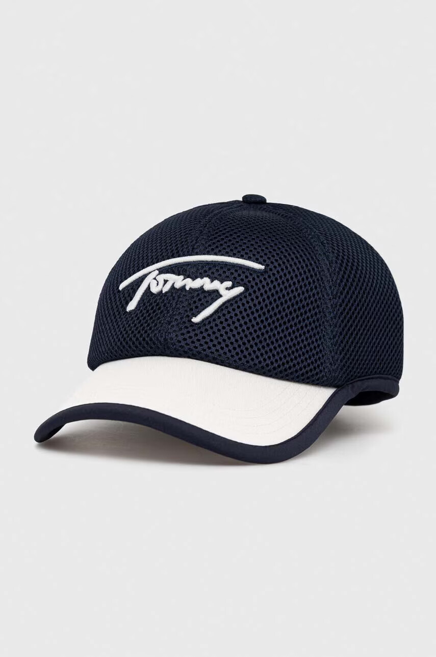 Tommy Jeans Шапка с козирка в тъмносиньо с апликация - Pepit.bg