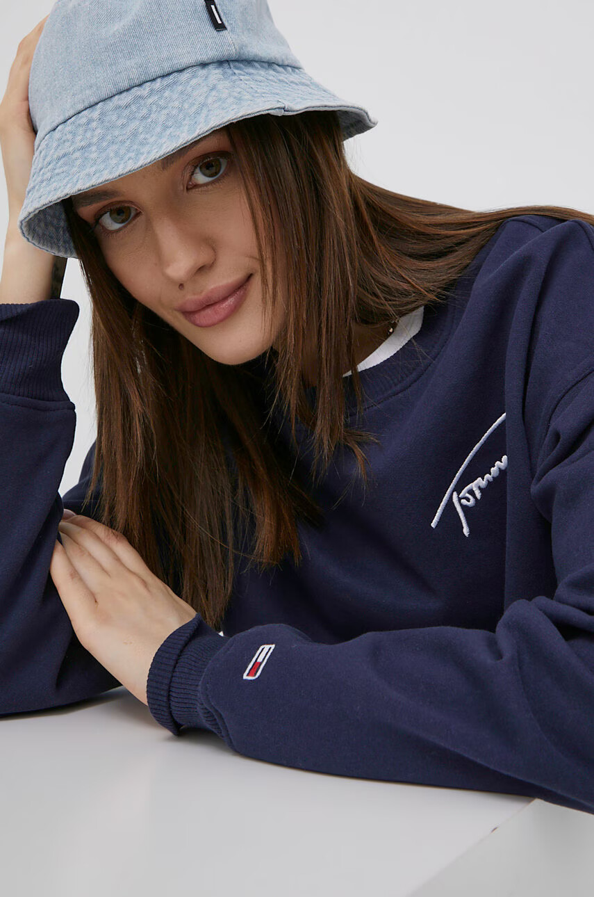 Tommy Jeans Суичър в тъмносиньо с апликация - Pepit.bg