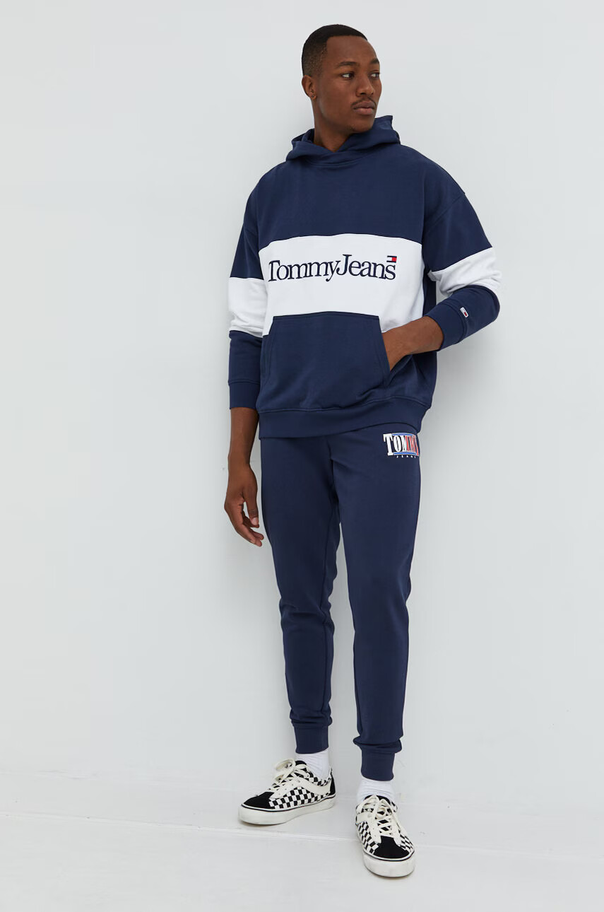 Tommy Jeans Суичър в тъмносиньо с десен - Pepit.bg