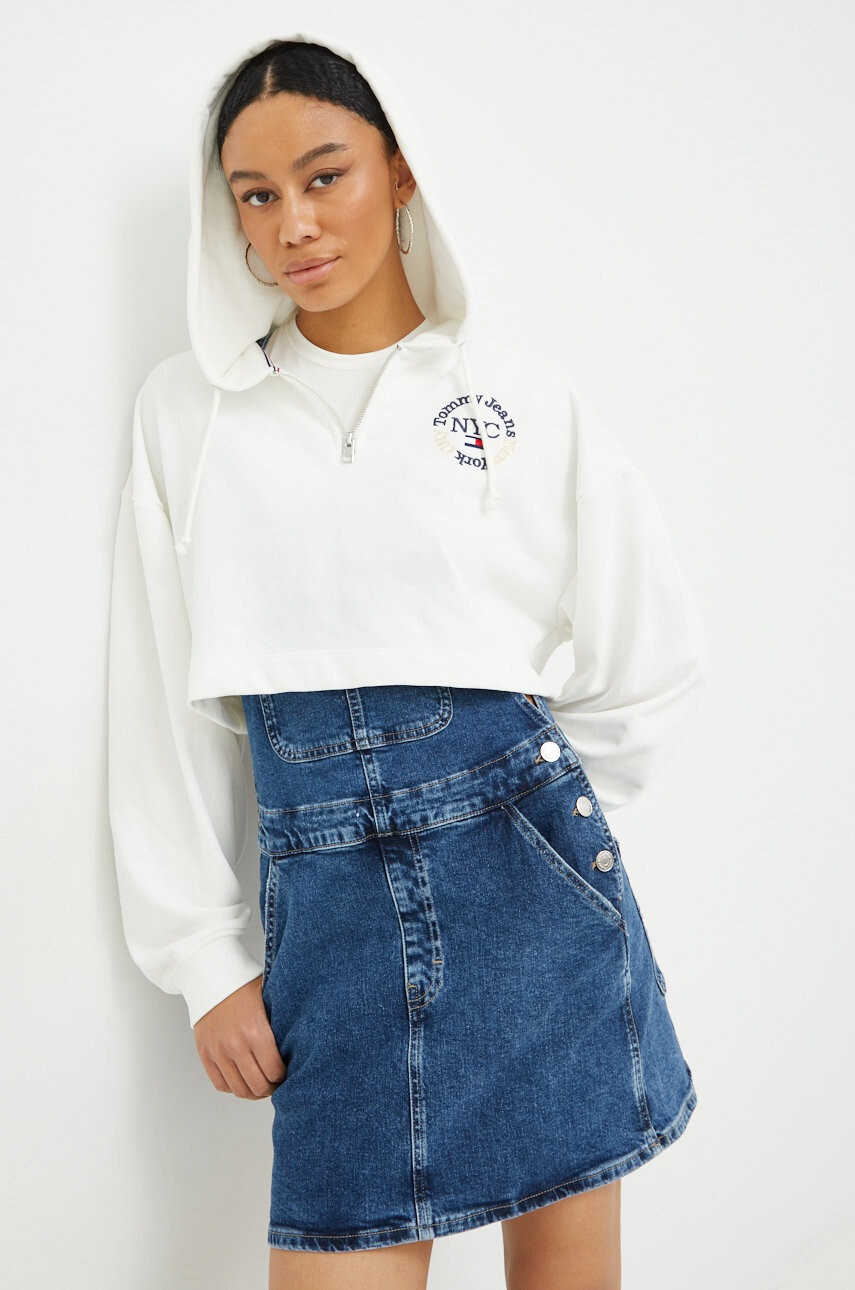 Tommy Jeans Суичър в бяло с апликация - Pepit.bg