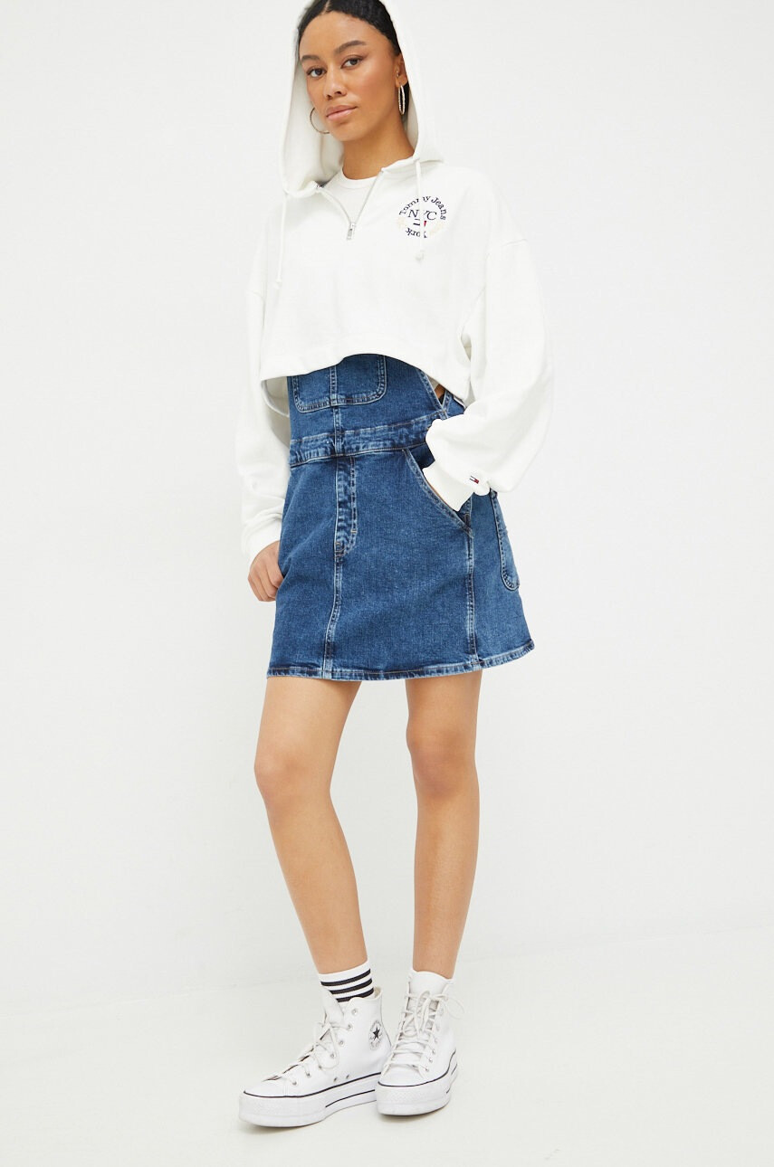 Tommy Jeans Суичър в бяло с апликация - Pepit.bg