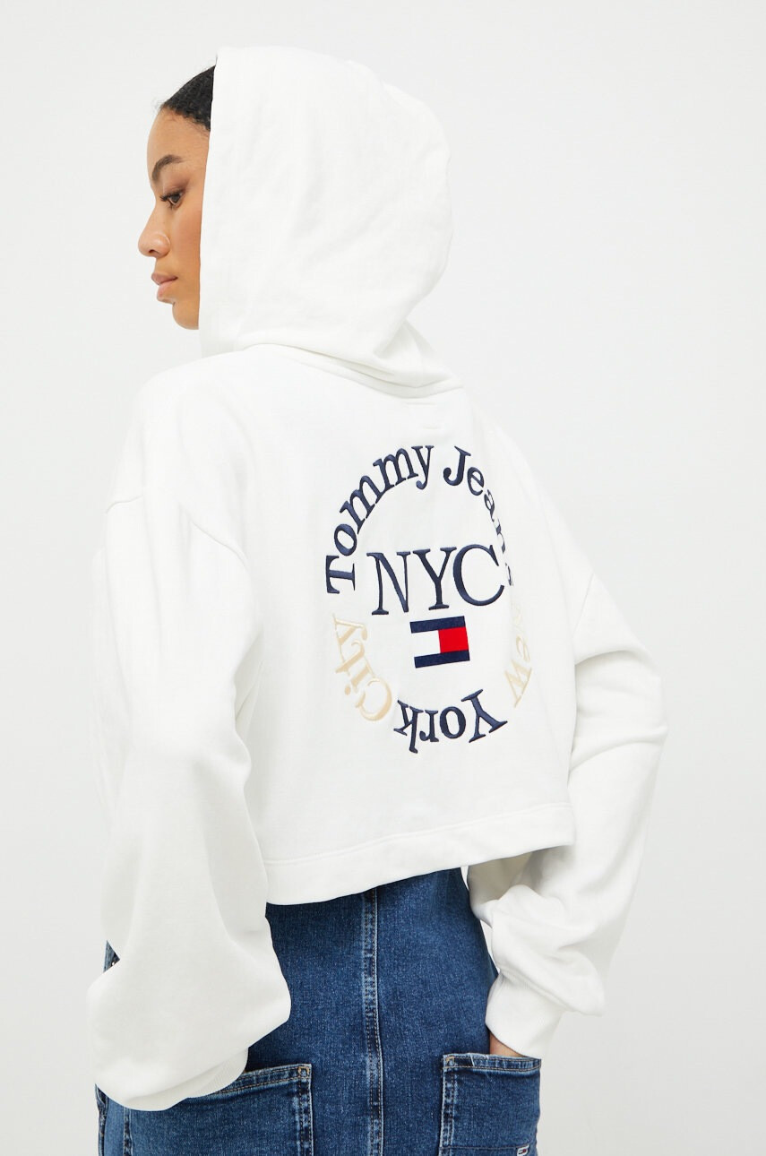 Tommy Jeans Суичър в бяло с апликация - Pepit.bg