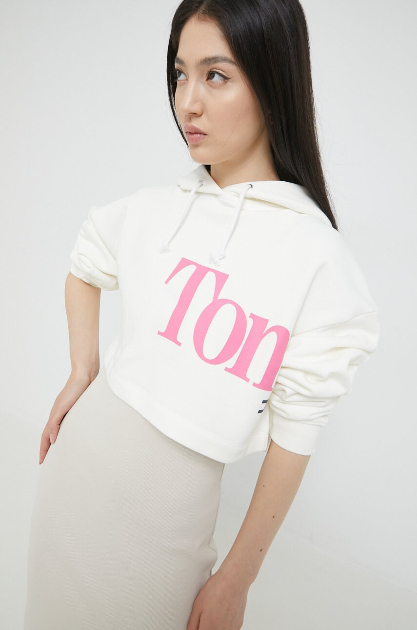 Tommy Jeans Суичър в бежово с принт - Pepit.bg