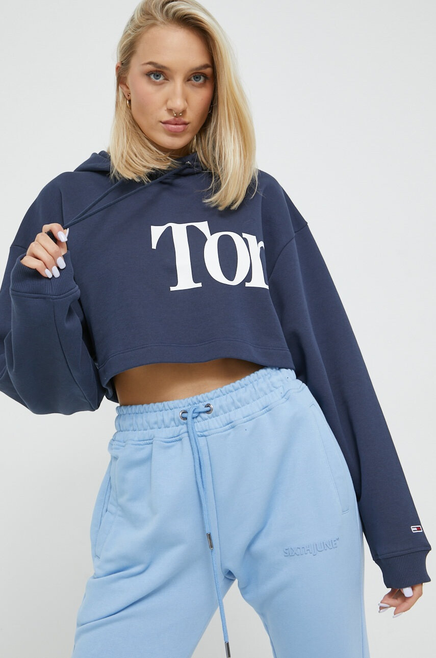 Tommy Jeans Суичър в тъмносиньо с принт - Pepit.bg
