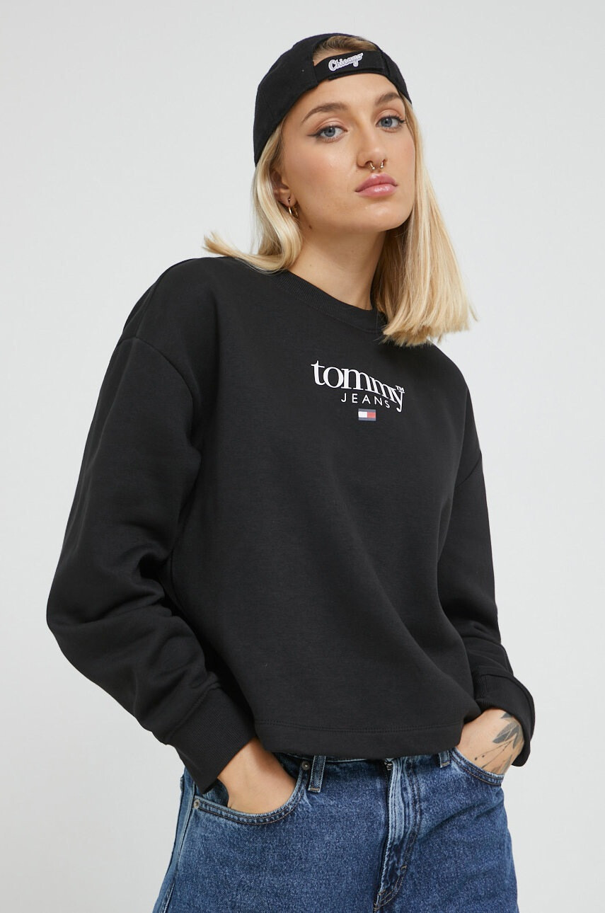 Tommy Jeans Суичър в черно с апликация - Pepit.bg