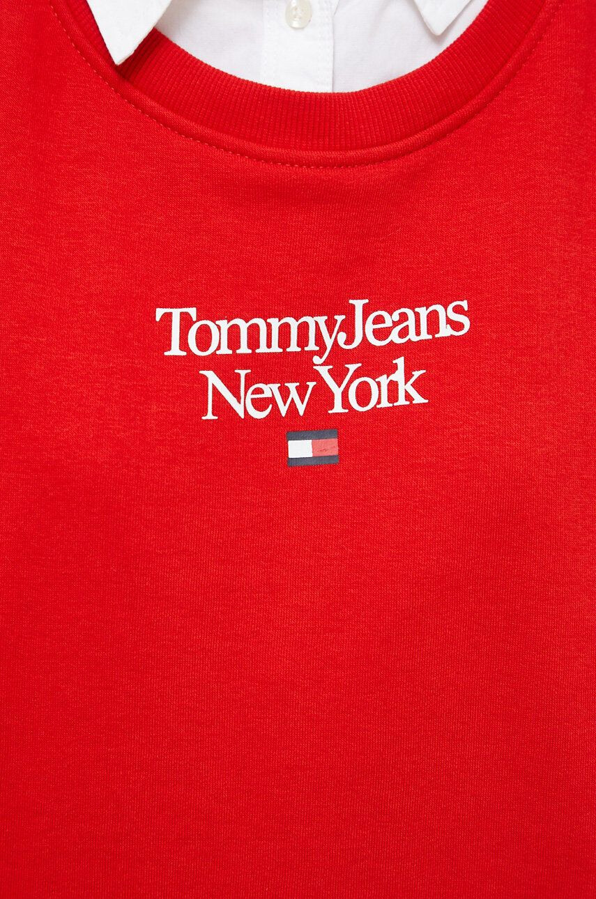 Tommy Jeans Суичър в червено с принт - Pepit.bg