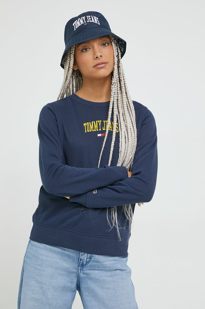 Tommy Jeans Суичър в черно с качулка с изчистен дизайн - Pepit.bg