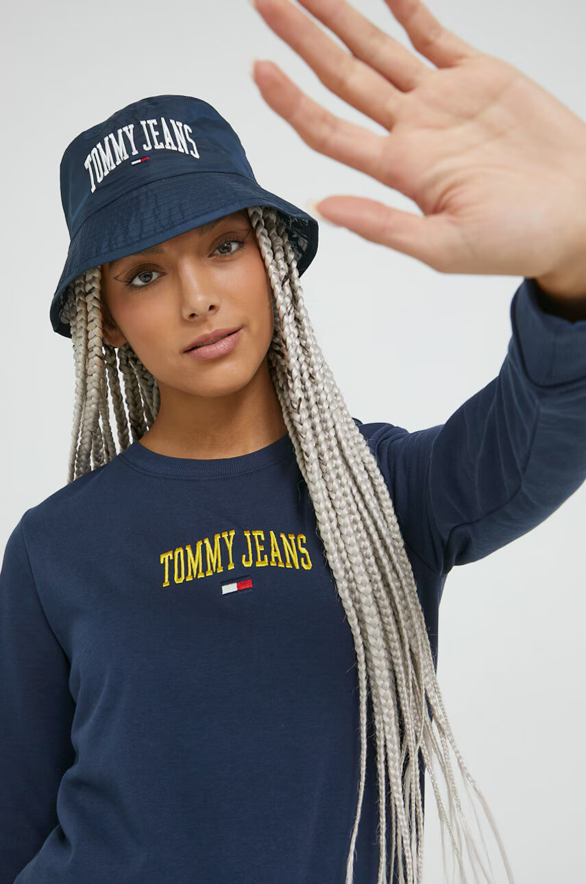 Tommy Jeans Суичър в черно с качулка с изчистен дизайн - Pepit.bg