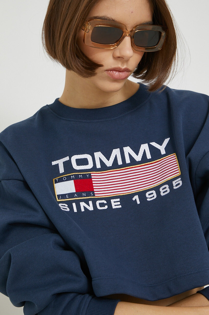 Tommy Jeans Суичър в тъмносиньо с апликация - Pepit.bg