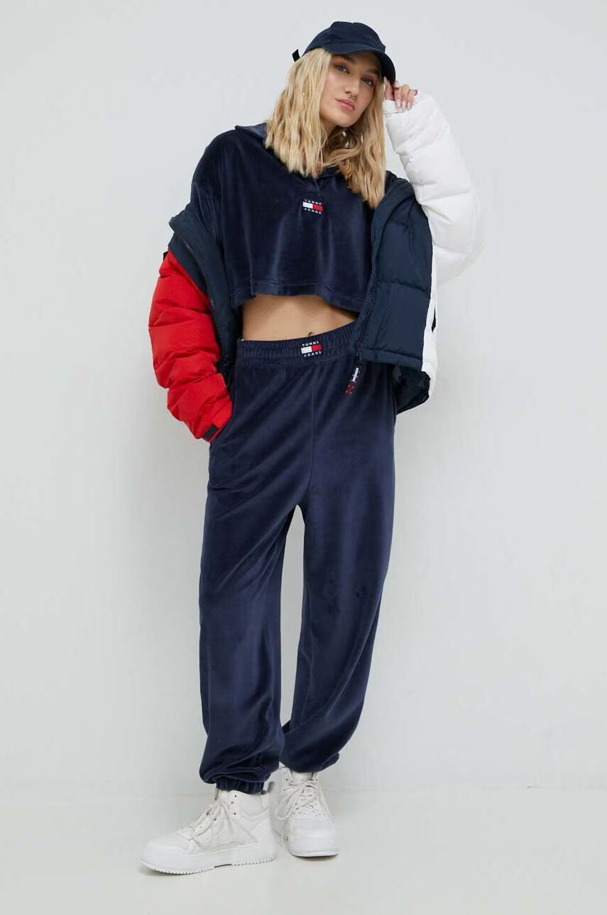Tommy Jeans Суичър в тъмносиньо с апликация - Pepit.bg