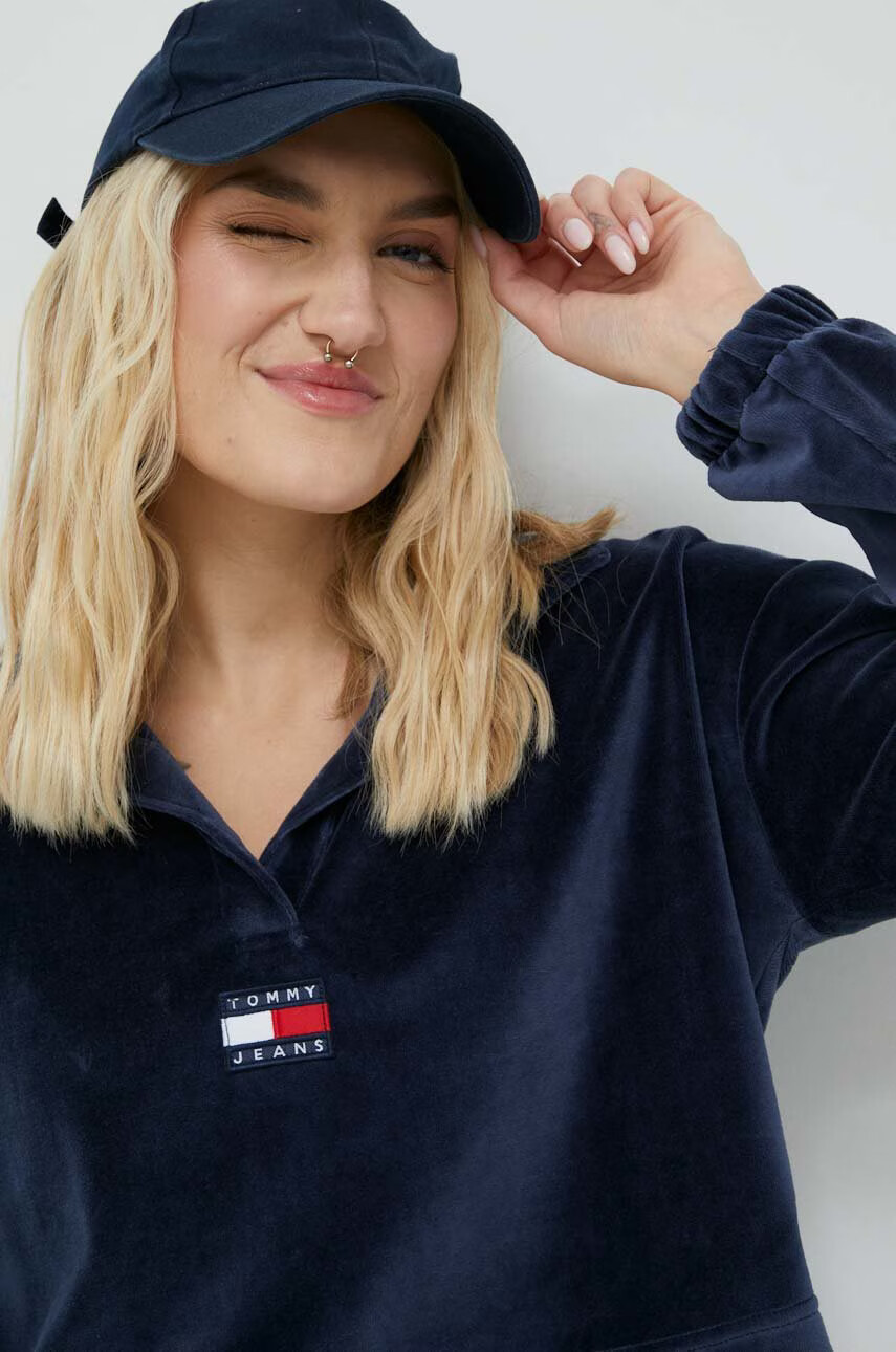Tommy Jeans Суичър в тъмносиньо с апликация - Pepit.bg